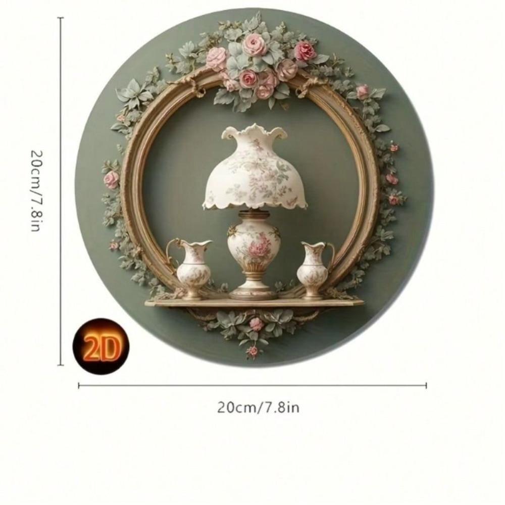 Round Metal Wall Art 20cm Home Decor Office Living Room Iron Painting