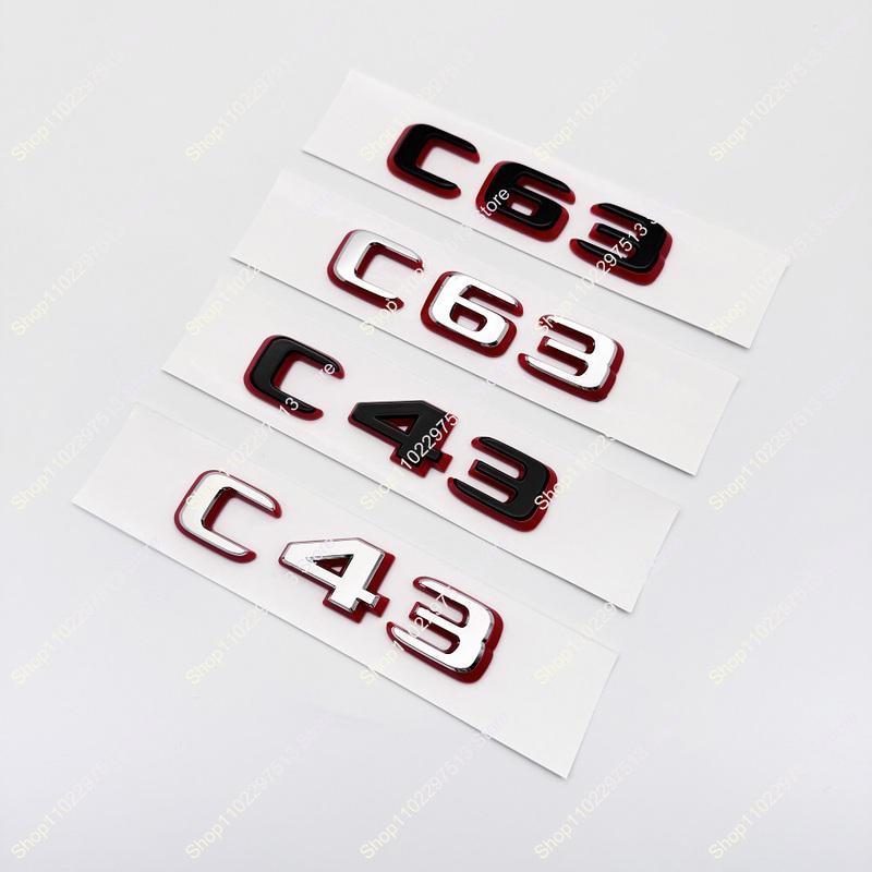 ABS 3D Car Trunk Bicolor letters Logo Badge Decals Sticker For C43 C63 C63S Emblem W204 W205 W206 Series
