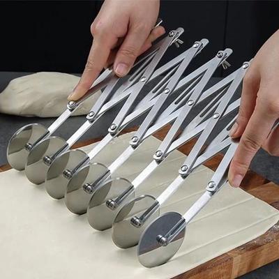 Food Grade 430 Stainless Steel Pizza Slicer Cutte Adjustable Dough Cutter Roller Cookie Pastry Cutter Bakeware Tools 5/7 Wheels