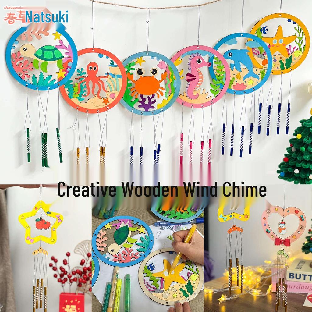 DIY Wooden Christmas Wind Chime Kit: Children's Painting & Decorating Ornament Gift