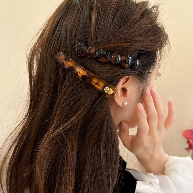 Vintage Leopard Oval Haarfeder-Spange für Frauen Mädchen Koreanische Acetat BB Haarspange Haarspangen Schmuck Y2K Haarschmuck