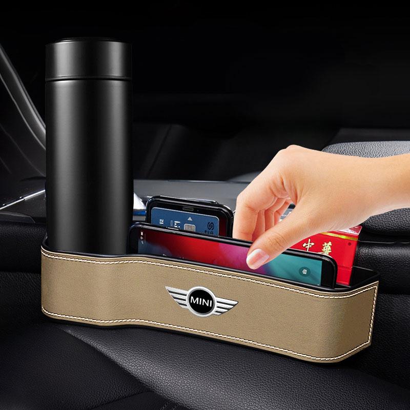 Car Seat Gap Slit Pocket Seat Organizer Storage Box Car Accessories For MINI Cooper Fridge One S F56 R57 R58 R60 JCW Countryman Clubman