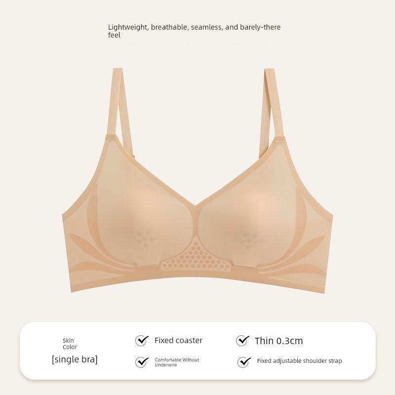 

Summer Seamless Quick-Dry Underwear for Small Busts, Push-Up Bra for Large Busts, Anti-Sagging, Wireless, Breathable Bandeau Bra Skin Color S(32/70Ab [Recommended 35-45kg])