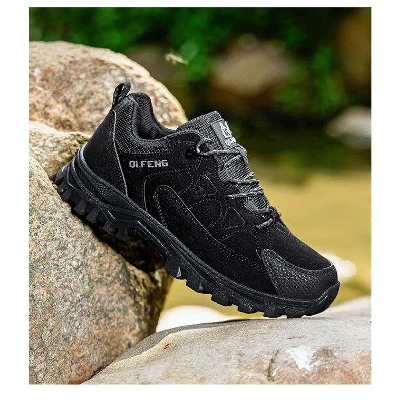 Outdoor Wanderschuhe Herren Schnürung Anti-Rutsch Stoßdämpfend Niedrige Schuhe Flach Sport Atmungsaktiv Lässige Sneaker