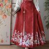 Women's Chinese Style Hanfu Set: Adult Pleated Mamian Long Half Skirt