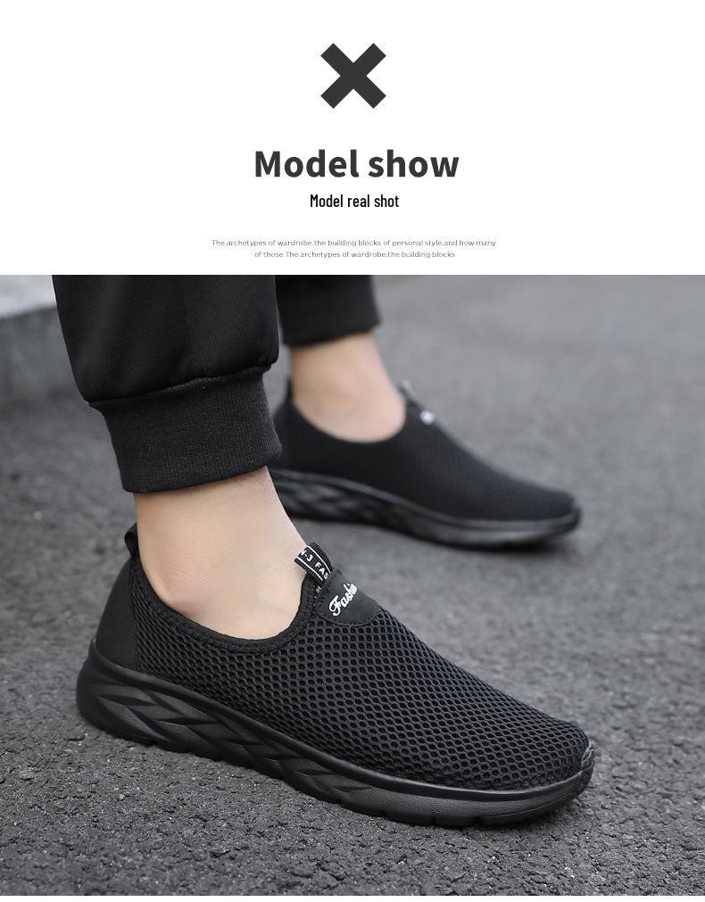Chaussures de sport d'été respirantes en mesh pour hommes, Baskets décontractées grande taille