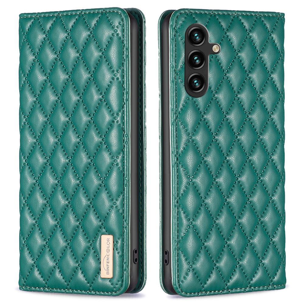 BINFEN COLOR For Samsung Galaxy A15 4G Case BF Style-16 Card Holder Leather Phone Cover