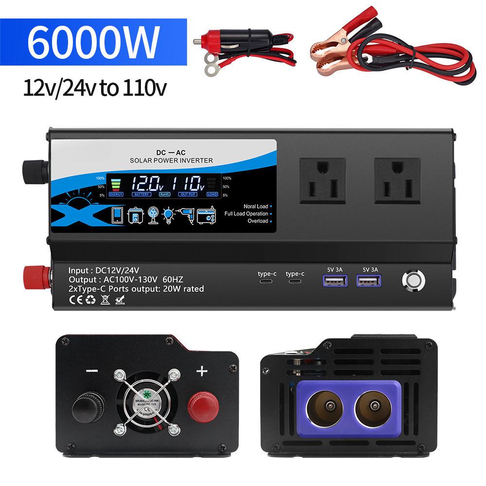 3000W/4000W/6000W High Power Portable Car Inverter Voltage Converter Intelligent Display Power Inverter