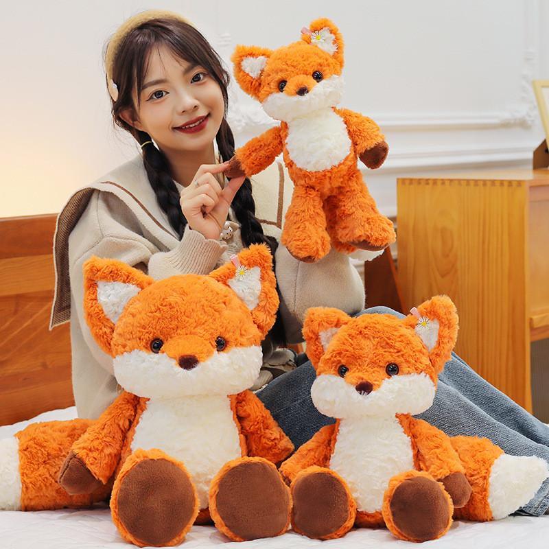 Cute Fox Plush Toy Running Doll Sleeping Hug Pillow Stuffed Animal Birthday Gift