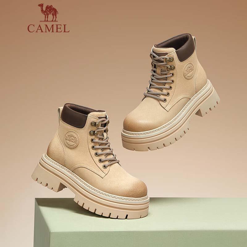 CAMEL Women s High-Top Platform Work Boots 35