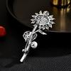 Women's Light Luxury Design Elegant Imitation Pearl Sunflower Brooch Fashionable And Versatile Niche Design Sense Brooch