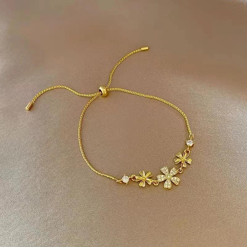 Vintage Gold Color Cuff Bracelet Set of 4 Stainless Steel Butterfly Bracelet Combination Fashion Elegant Bracelet Jewelry Gifts