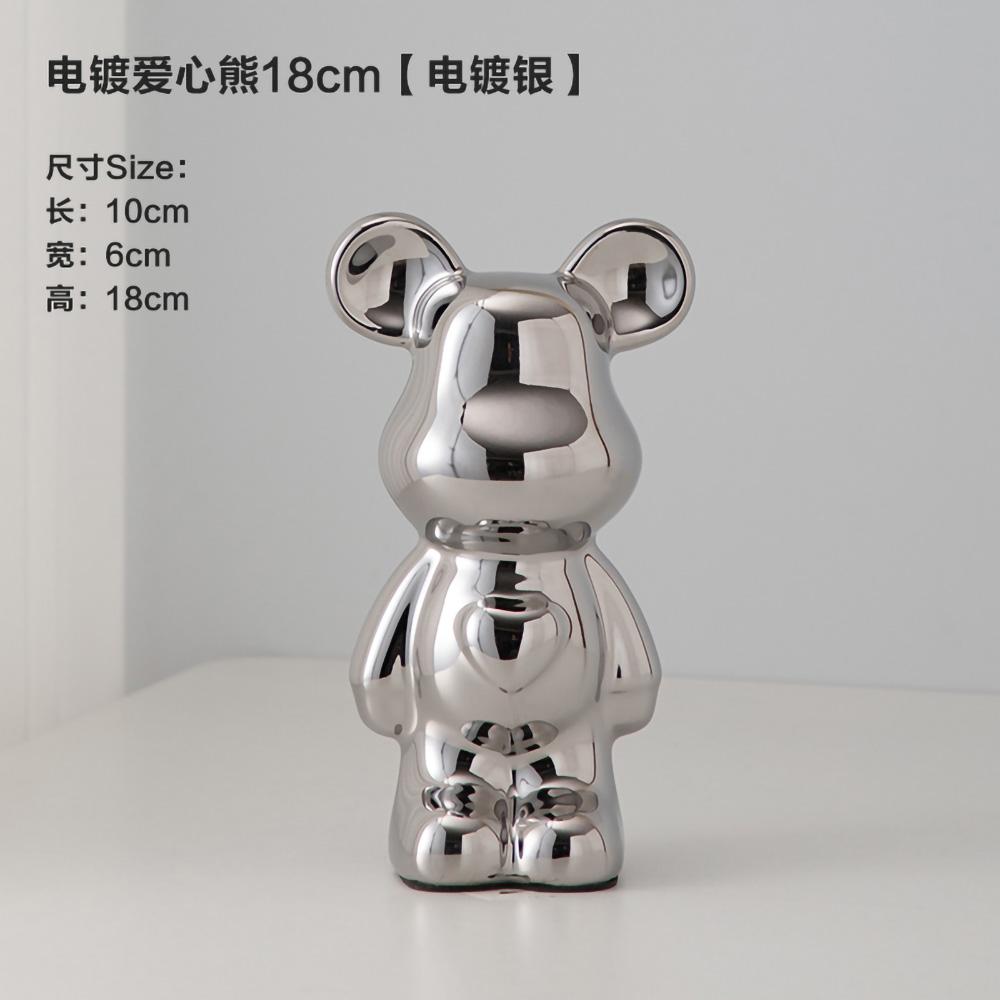 18-28CM European Electroplating Ceramic Care Bear Doll Ornament Home Desktop Living Room Decoration Ornament Decorative Figurine