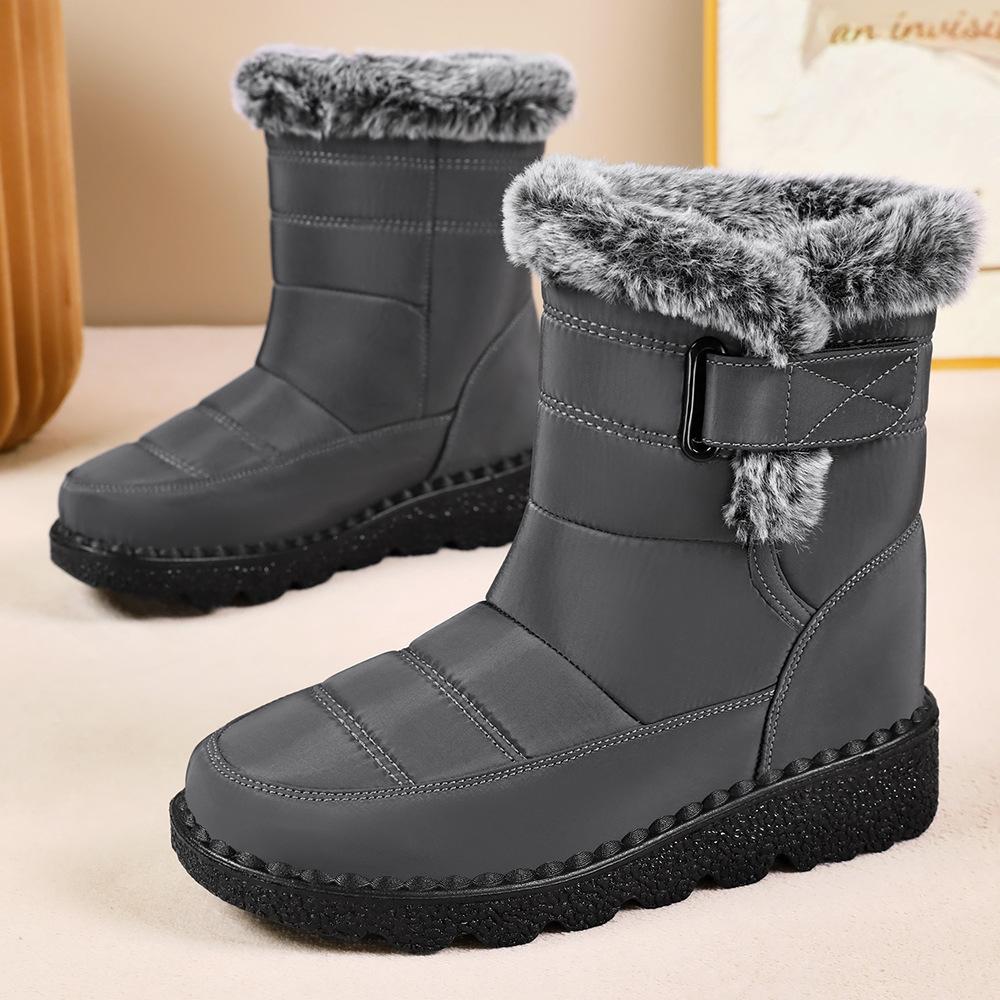 Snow Boots Women's New Winter Velvet Thickened Warm Cotton Shoes Waterproof, Non-slip and Comfortable Medium Tube Thick-soled Cotton Boots