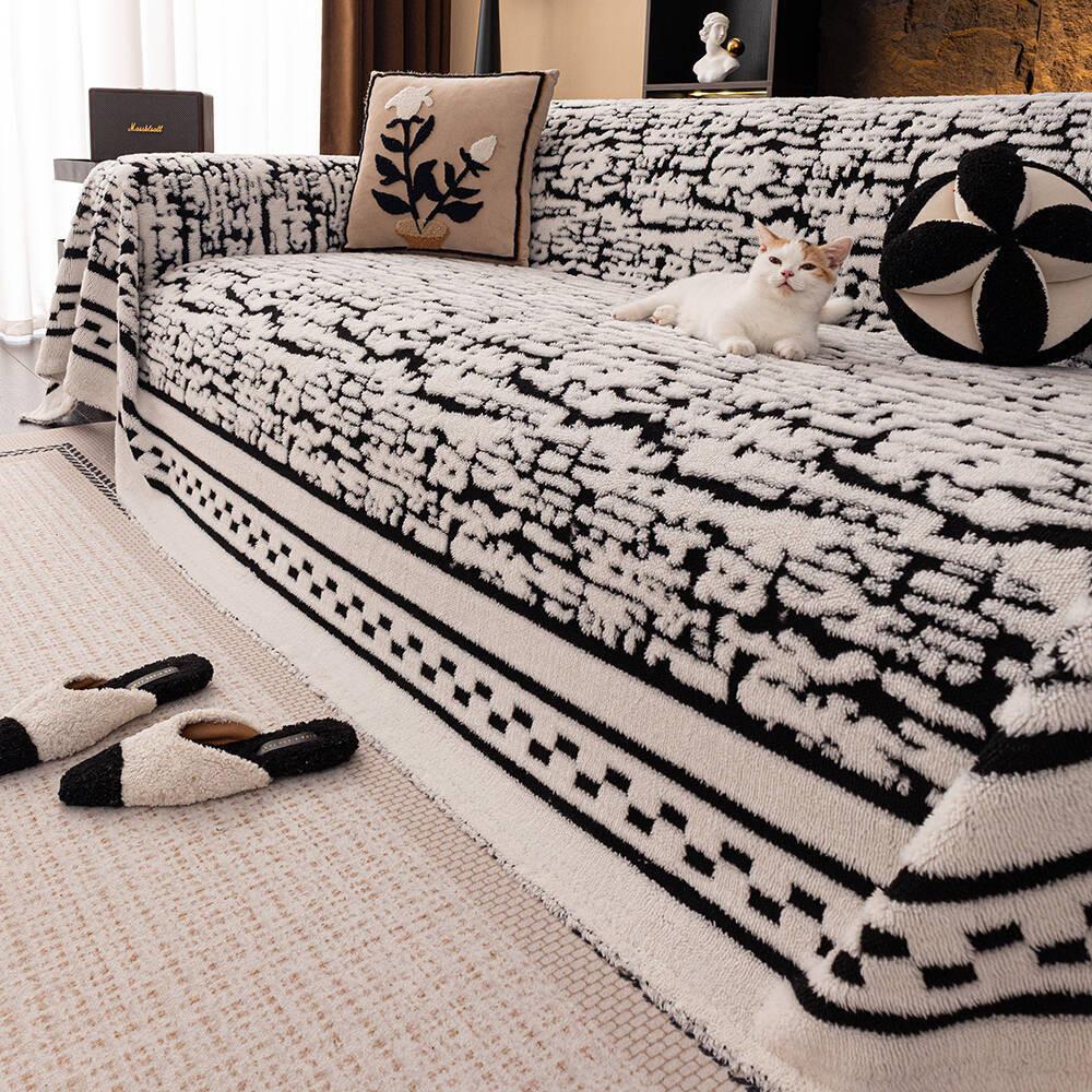 Winter Thick Plush Fabric Sofa Cover Fashion Durable Chair Pad for Living Room Comfortable Soft Furniture Protector Home Decor