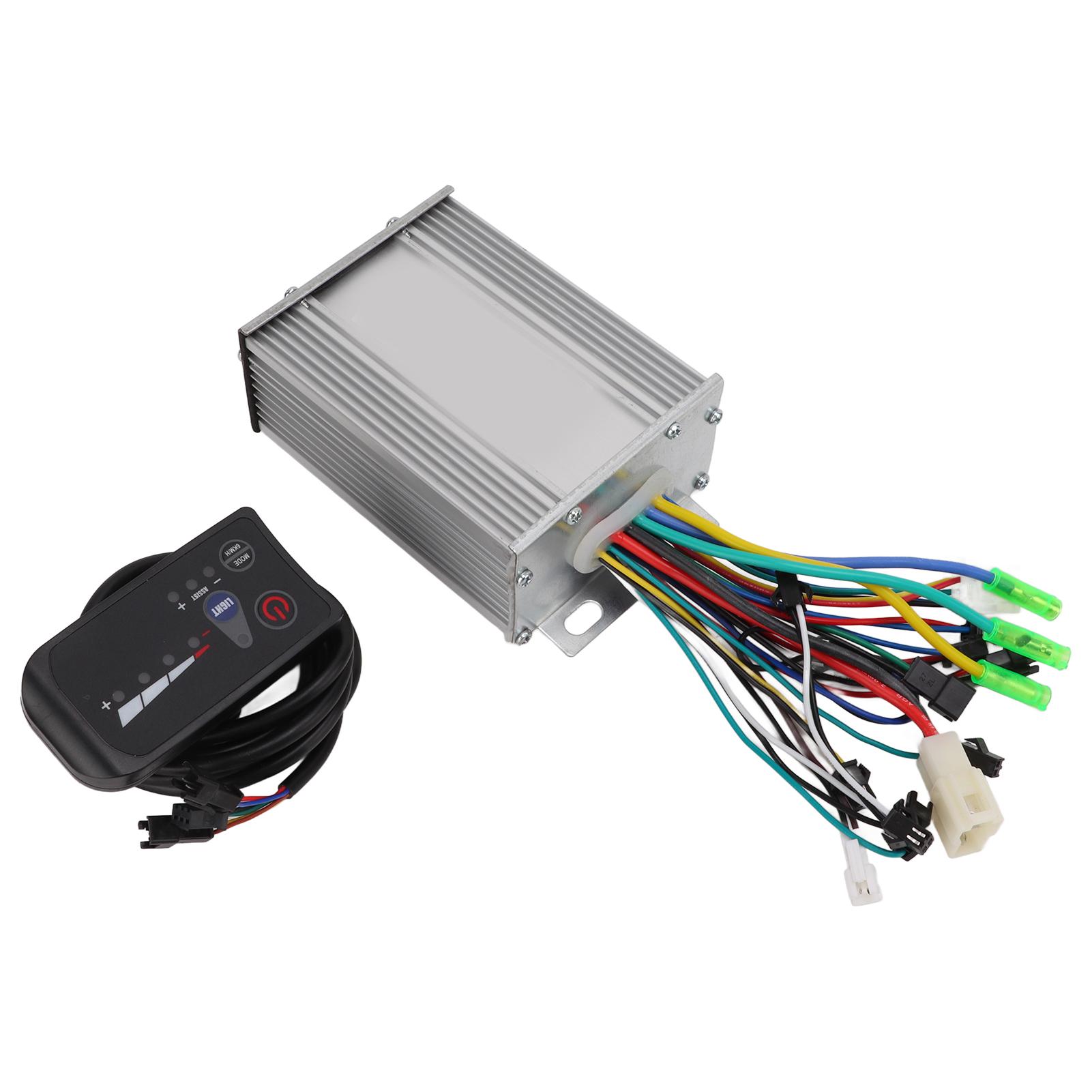 Kit Controlador de Motor Sin Escobillas para Bicicleta Eléctrica 36V 450W con Medidor LED Controlador Duradero de Modo Dual gray