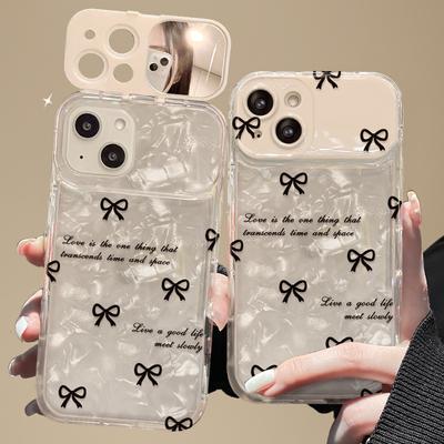 Applicabile alla custodia per cellulare Apple 15 IPhone 14/13promax Schermo Intero Catena Fiocco 11/12 Flip Specchio