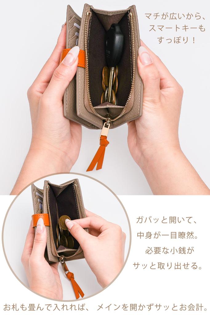 Genuine Bill Large 8 Card Zipper Coin RFID Skimming Stylish Wallet X [SUMIME] Bi-fold Wallet, Leather, Compact, Double-Layer Compartment, Capacity,