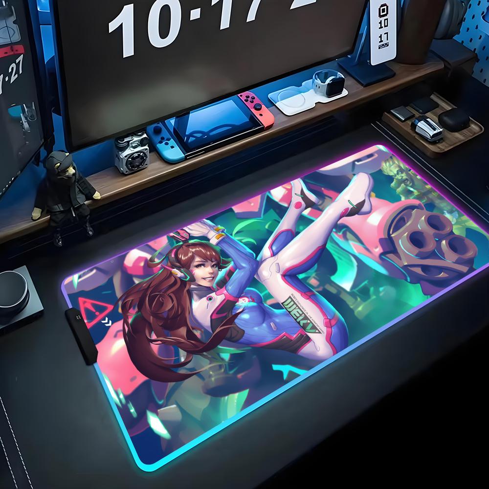 Dva Mouse Pad RGB Gaming Mousepad Big LED Pad PC Desk Mat Luminous Mouse Pad Large Keyboard Mats Table Rug With Backlit