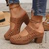 Women's Thick Heel Sandals, Solid Color Open Toe Summer High Heels, Women's Thick Heel, Casual Open Toe Summer Shoes, All Competition Outdoor Sandals