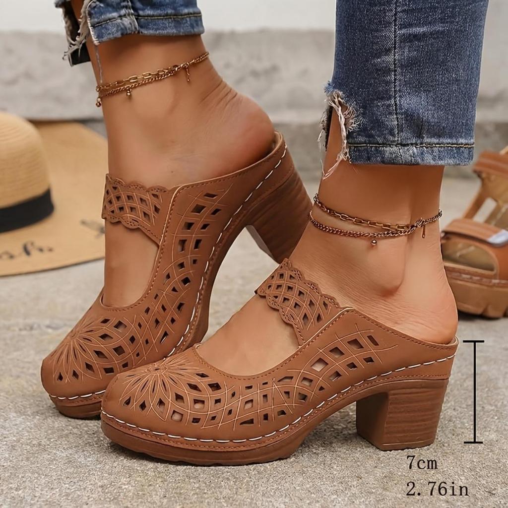 Women's Thick Heel Sandals, Solid Color Open Toe Summer High Heels, Women's Thick Heel, Casual Open Toe Summer Shoes, All Competition Outdoor Sandals
