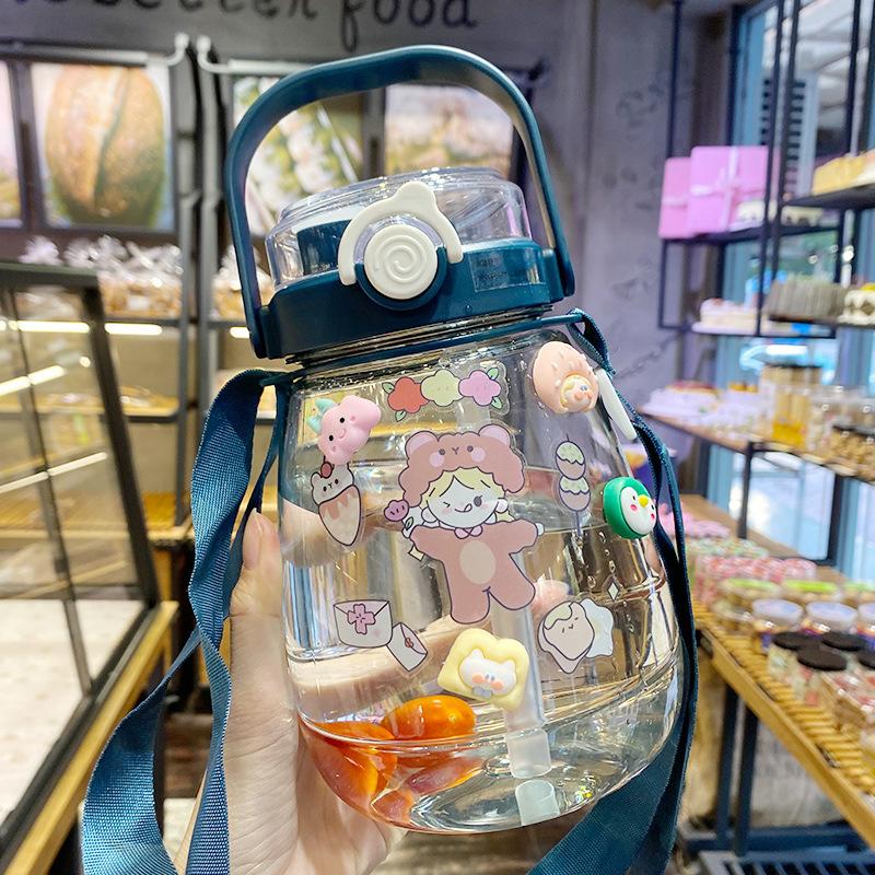 

1300 мл Пластиковая бутылка для воды градиентного цвета Высокоемкостная бутылка для двойного питья Для улицы Спортивная чашка для воды большой емкости 1300ml