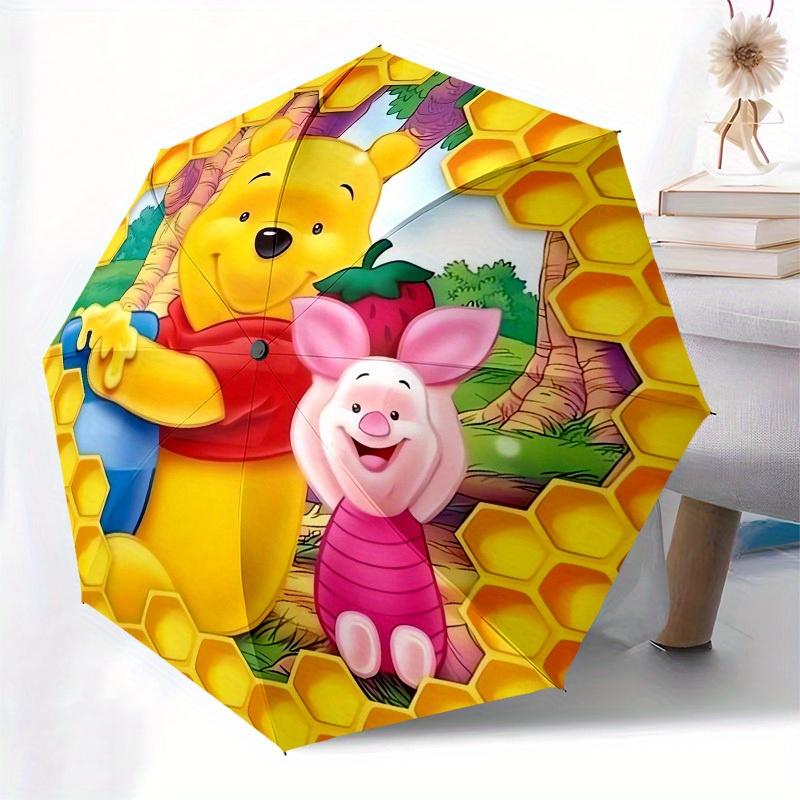 1pc HoneycombWinnie Pattern Automatic Open/Close Umbrella, Umbrella with cartoon Design, graduate Gift-N0704034