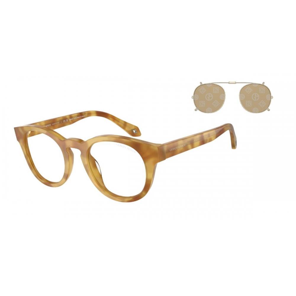 

Giorgio Armani Ar8190u With Clip On 59791w Men Eyeglasses Honey Tortoise/46