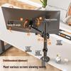 Adjustable Monitor Stand for 17-32 Inch Screens, No-Drill Desktop Mount with Mechanical Arm