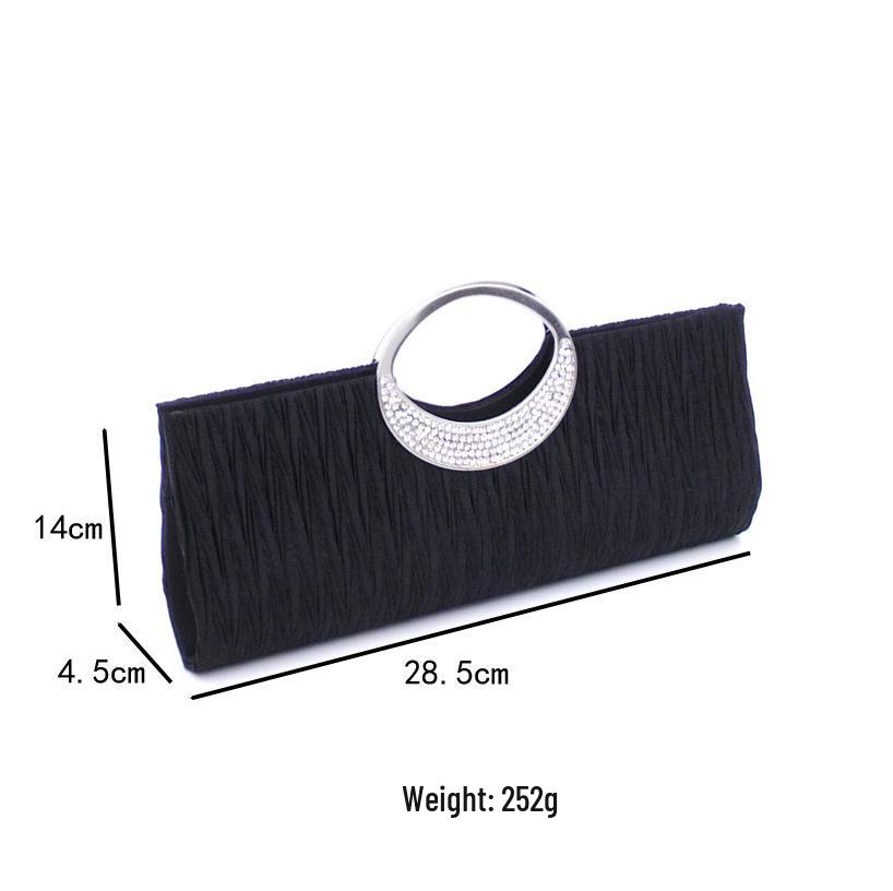 Classic Rhinestone Pleated Evening Bag for Women
