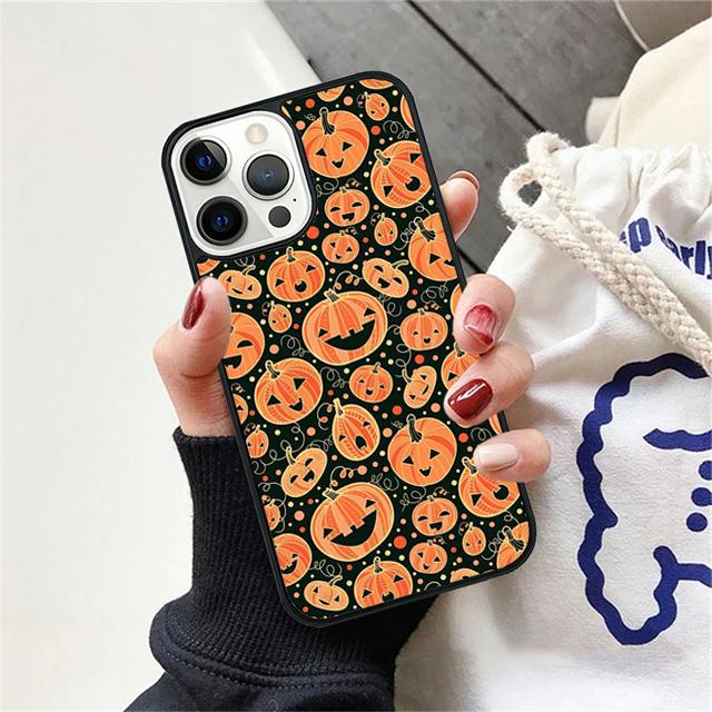 Pumpkin Halloween Bat Witch Boo Phone Case Cover for iPhone 17 Air 16 15 14 13 11 12 Pro Max Plus Shell Coque