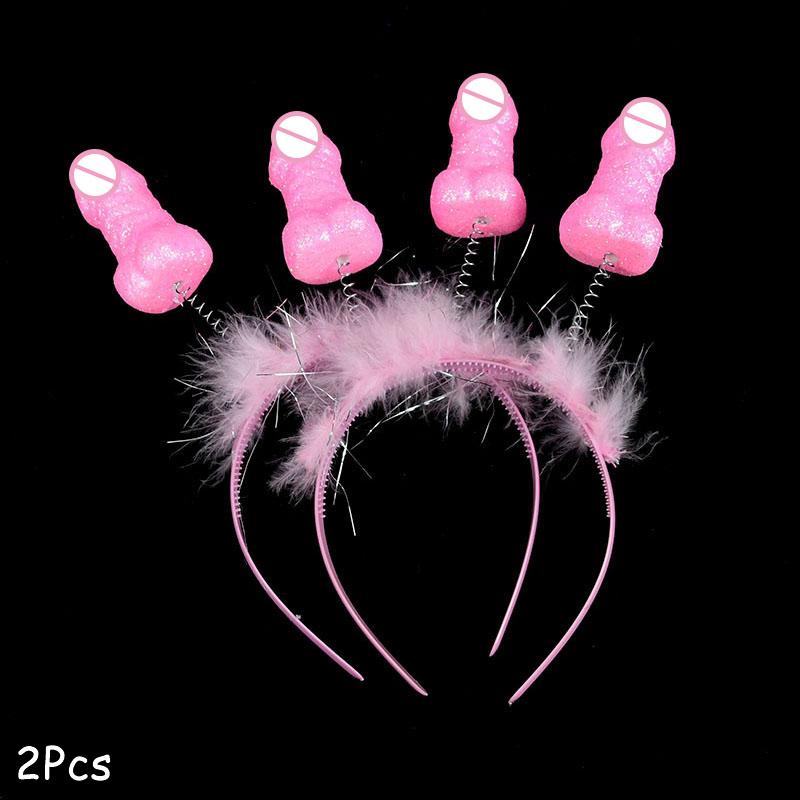 1/2/3Pcs Funny Penis Headband Tiara Bachelorette Party Supplies Hen Night Bride To Be Wedding Decorations Novelty Nude Sex Toys