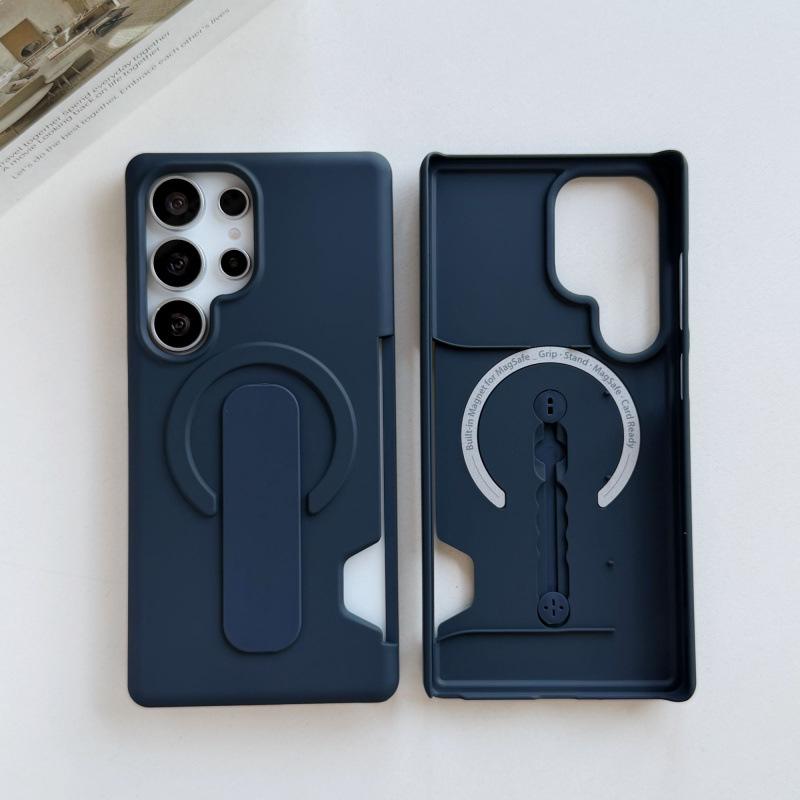 Case for Samsung S26 S25 S24 ULTRA Skin-feeling Stent Protective Cover Shock Proof Anti-Fingerprint Tough Case With Holder Plain
