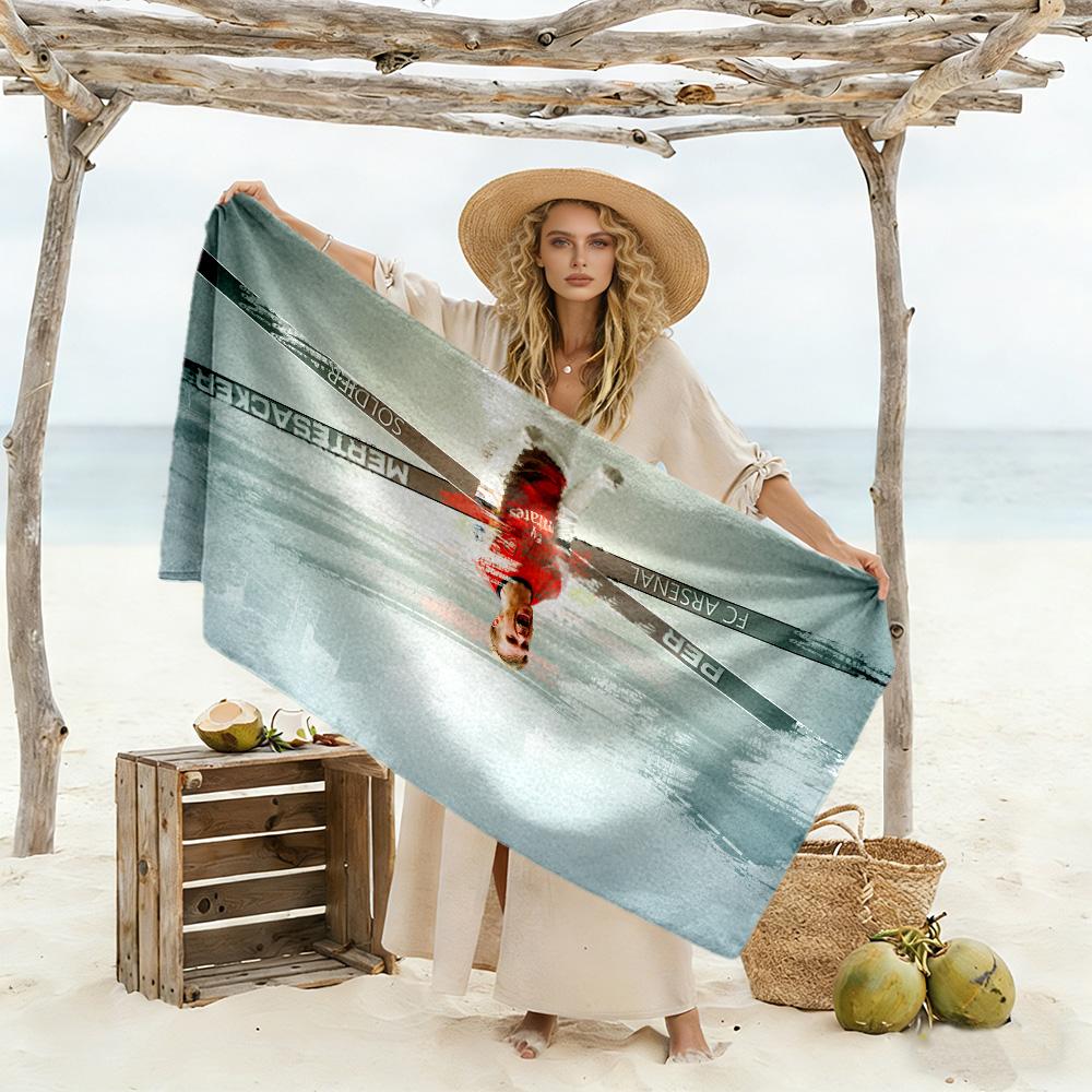 Player Celebrates Victory Moment Beach Towel Super Soft Microfiber Quickdry Fabric Comfortable Lightweight
