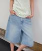 Leuba Relaxed Wide Bermuda Denim - Light Blue