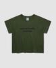 Keulaeki [Women] Paint Logo Crop Tee_Khaki [Kr265Pwt462]