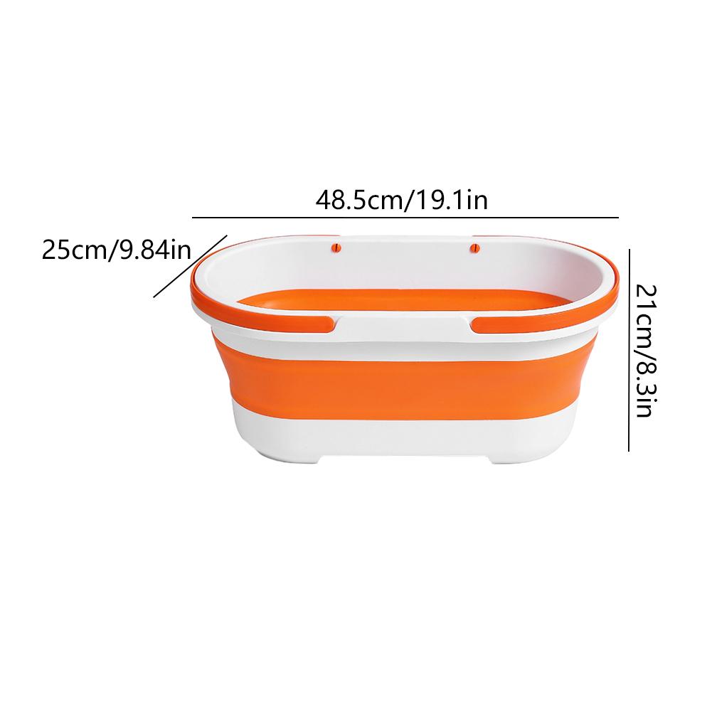 Foldable Mop Bucket Laundry Barrel Rectangular Large Washing Basin Space-Saving Reusable Household Cleaning Bathroom Accessory