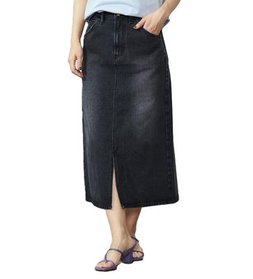 Lee Denim Dark Sizes Women's Mid-Length Skirt, Gray, XS-XL