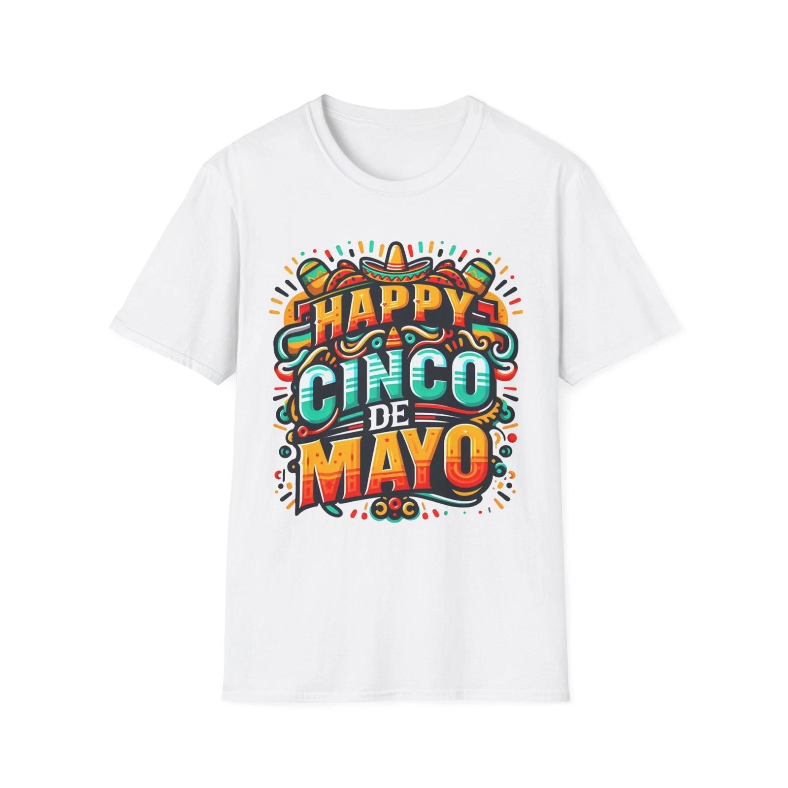 Happy Cinco de Mayo T-Shirt, Unisex Tee, Party Shirt, Fiesta Apparel, 4XL