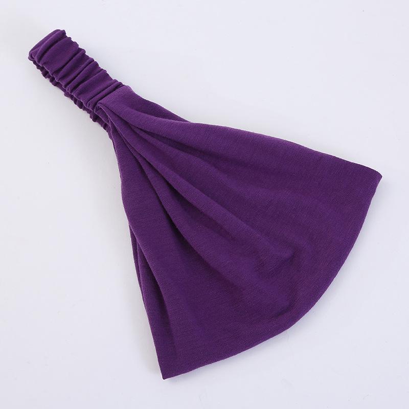 1Pcs Makeup Hair Headwrap Women Cotton Headband Turban Solid Color Elastic Hair Bands Yoga Hairband 2In1 Bandana Hair Accessory