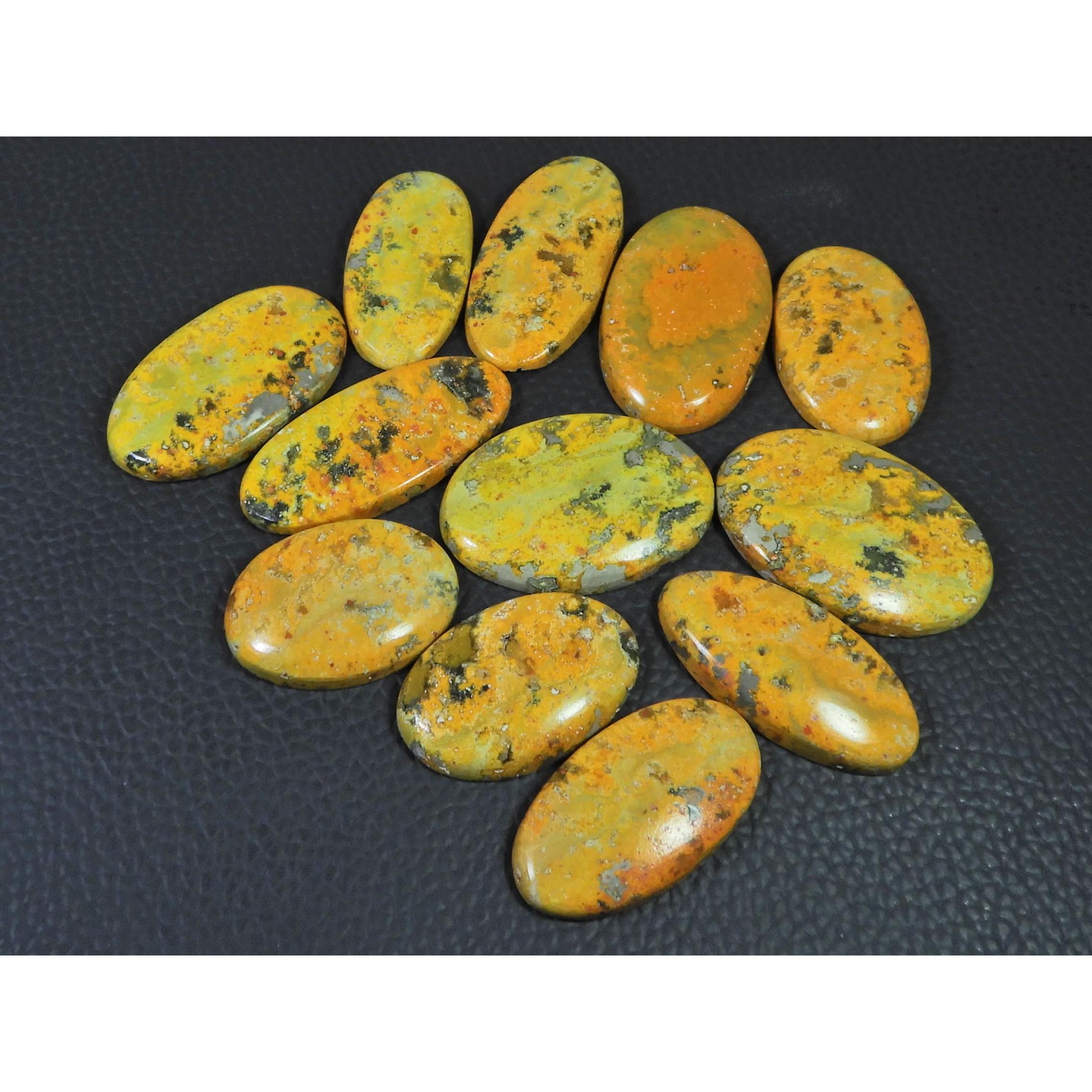 290Cts. Natural Bumble Bee Jasper Oval Cabochon Loose Gemstone 12 Pcs Lot C-2236