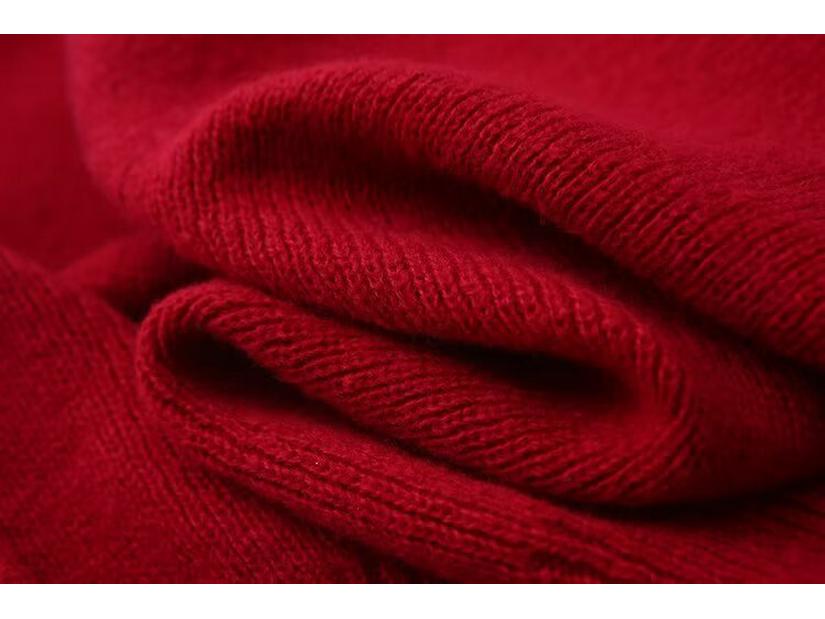 Burgundy European & American Style Winter 2024 Women's Sweater & Midi Skirt Set