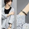 [Zanipolo Tarzini] Plate Rubber Bangle Bracelet (Normal Color) 17cm Surgical Stainless Steel Men's