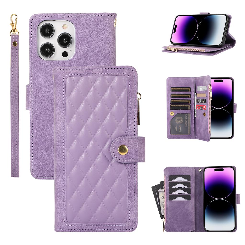 Zipper Leather Wallet Card Solt Case For iPhone 14 15 Pro Max 13 12 Mini 11 X XS XR 6 6s 7 8 Plus SE2022 Bags Book Purse Cover