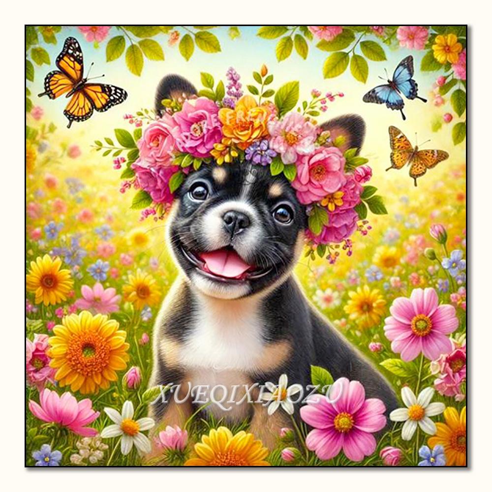 5D Diamond Painting Animal Dog Tiger Cat Cross Stitch Mosaic Kits Home Decoration Wall Stickers DIY Handmade Gift