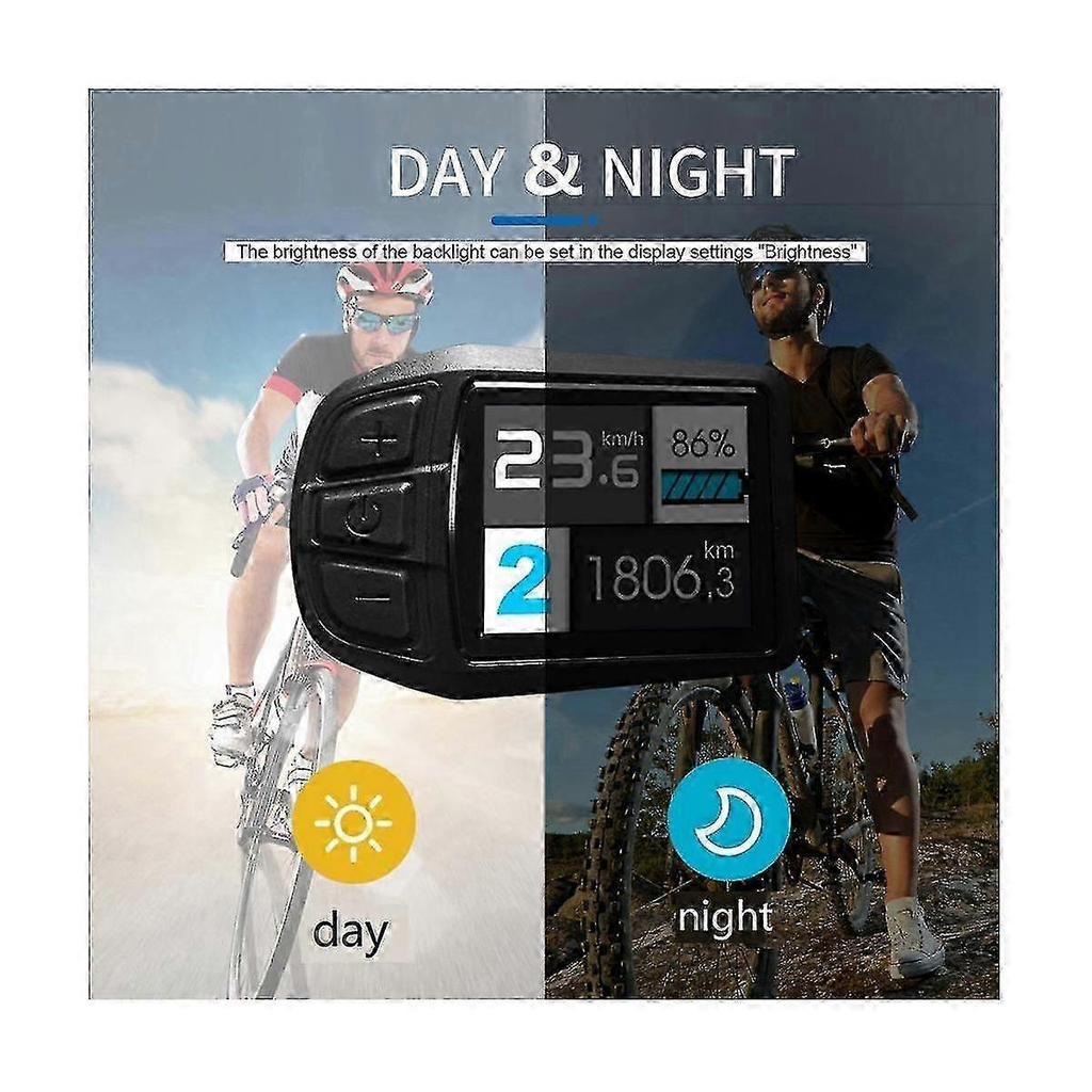 LCD TFT UKC3 Displej Indikátor rychlosti baterie času pro elektrické kolo 24V 36V 48V Motorová konverze