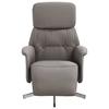 Folding Armchair with Footrest, Taupe Color, Fabric