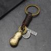 Bohemian Styles Braided Peanut Key Holder Sturdy Alloy Attachment Leather Accessory For Travel