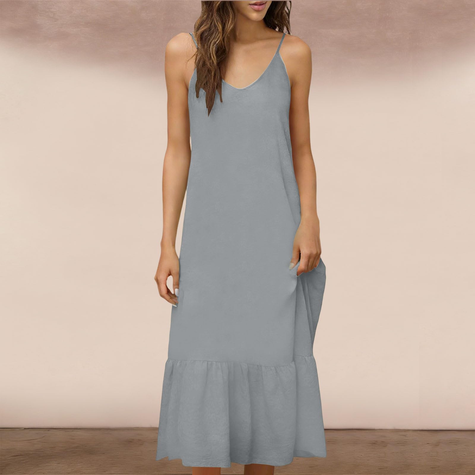 Women s Fashionable And Sexy Summer Spaghetti-Strap Backless Dress XXL