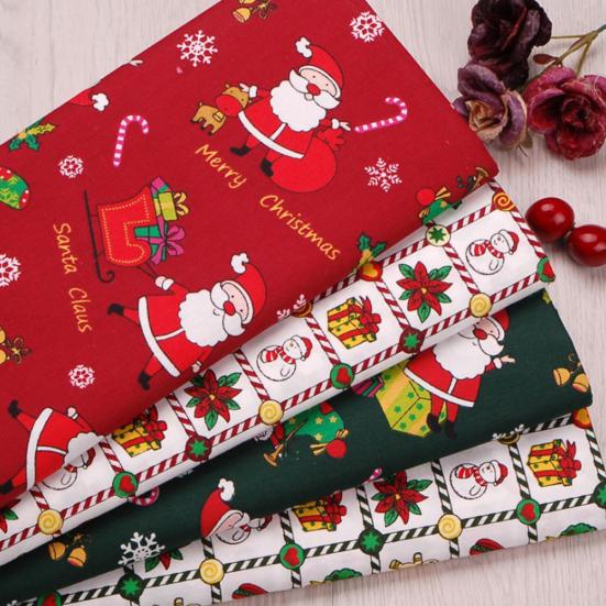 6Pcs/10Pcs Christmas Style Print Cotton Fabric DIY Patchwork Sewing Accessories